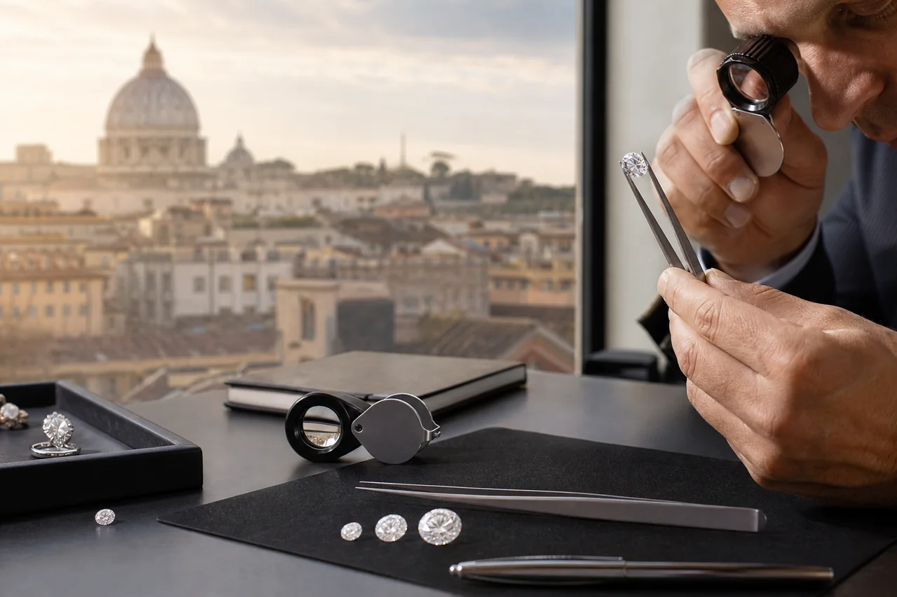 Valutazione diamanti a Roma: 4C, certificati e cosa sapere prima di vendere